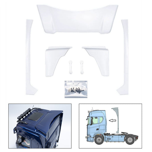 ABS Plastic Narrow Rear Spoiler Wing for DIY 1/14 Remote Control Tractor Truck SC 770S 56368 56373 RC Lorry Vehicle Model Car