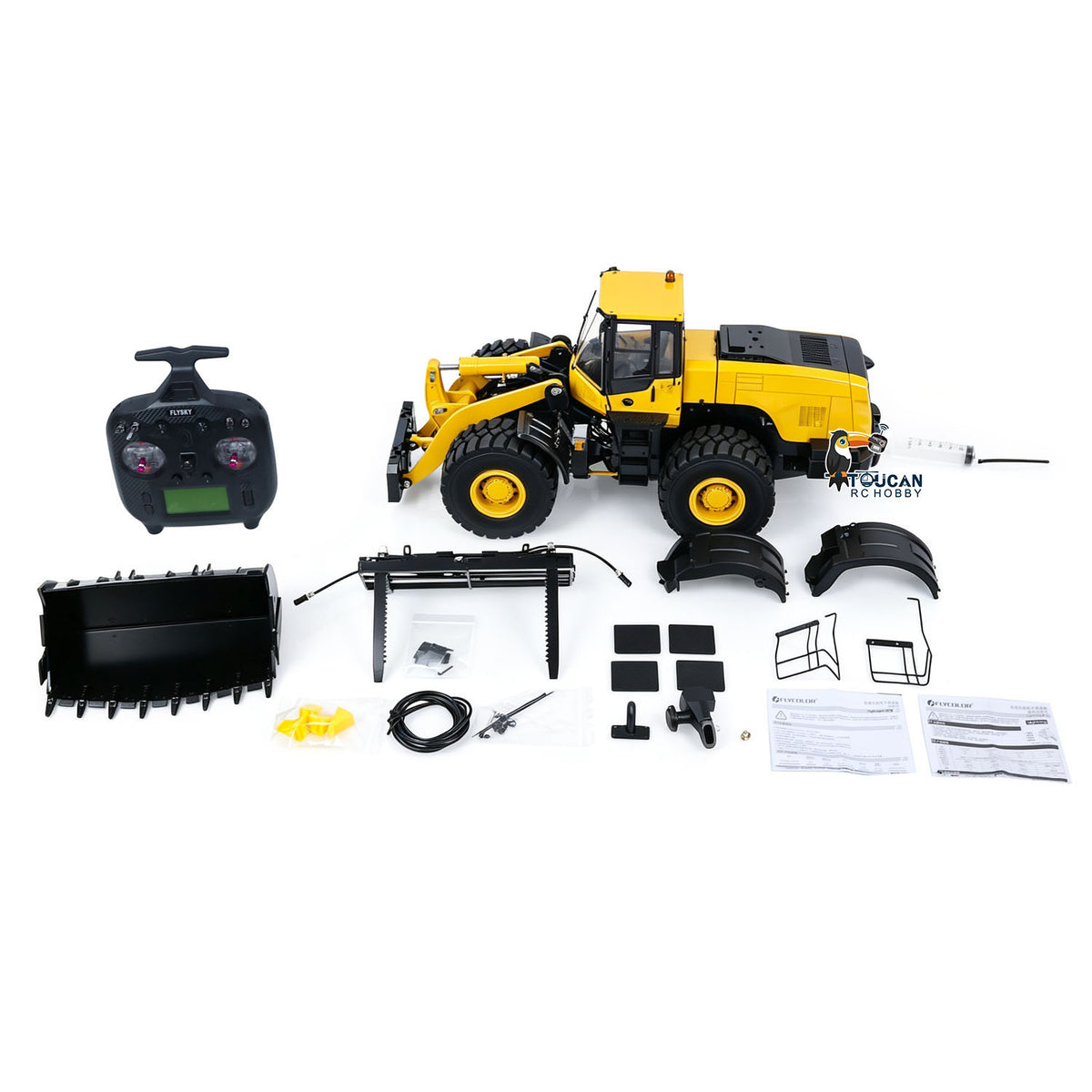 TOUCAN RC HOBBY MTM 1/14 5CH Valves Hydraulic RC Wheel Loader WA480 Metal Construction Vehicle Heavy Truck ST8 Radio Light Sound System Quick Coupler