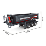 HUINA 1/18 Electric Lifting Remote Control Semi Dump Trailer for RC Tractor Truck 1501 Tail Light Support Leg No Sound System
