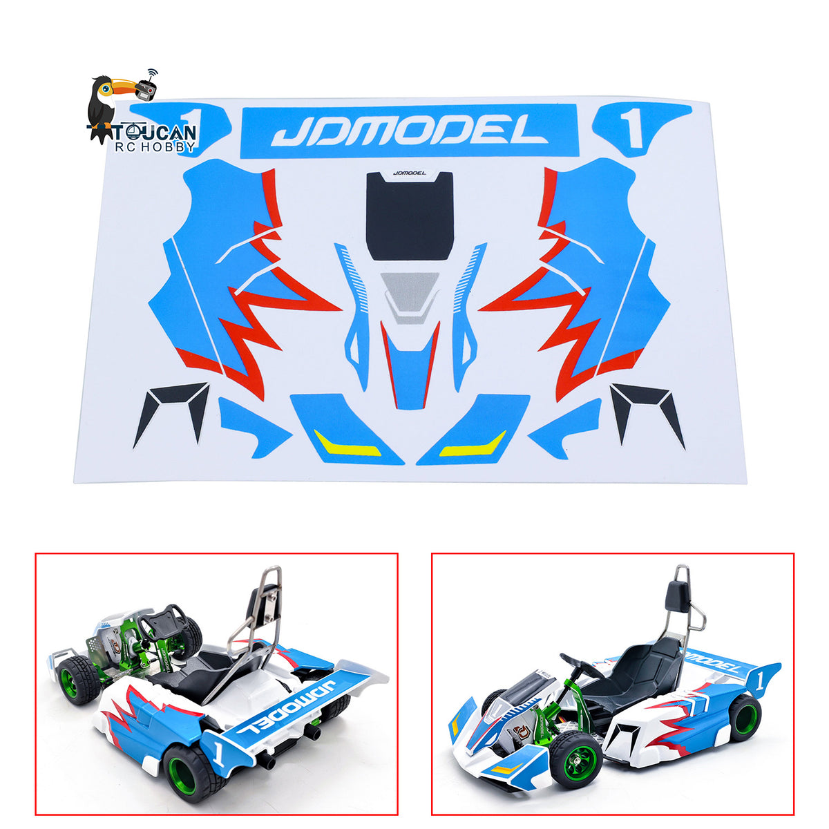 TOUCAN RC HOBBY Kart Sticker Set 298B4 for JDM 298B 1/10 Semi Metal 4x2 Remote Control Racing Car Durable Decoration Unlimited Retrofit Model