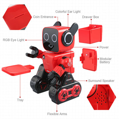 TOUCAN RC HOBBY JJRC R4 Smart Robot Toy with Remote Control Programmable Actions Singing Dancing LED Lights Touch Interaction Coin Saving