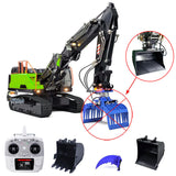 MTM EC380 Metal 1/14 3-Arms RC Hydraulic Excavator Remote Control Digger 6-ways Reserving Valve T12D Remote Controller for Enthusiasts