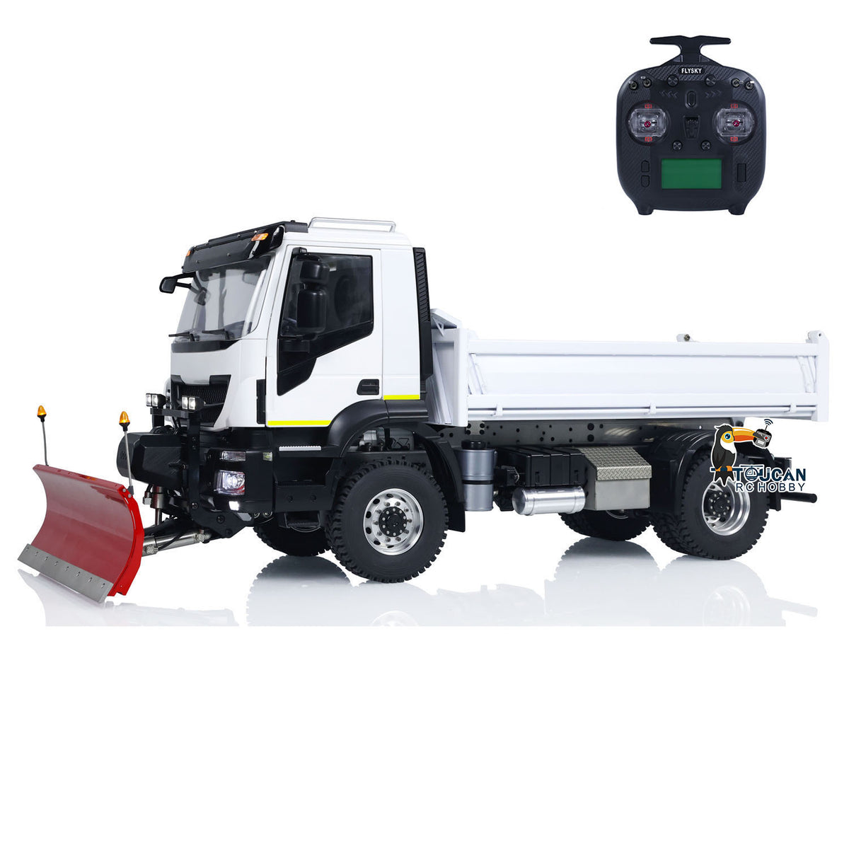 TOUCAN RC HOBBY MD Metal 1/14 4x4 RC Hydraulic Dump Tipper Construction Truck 2-Speed Gearbox Differential Locks FlySky ST8 Remote Controller Model for Sales