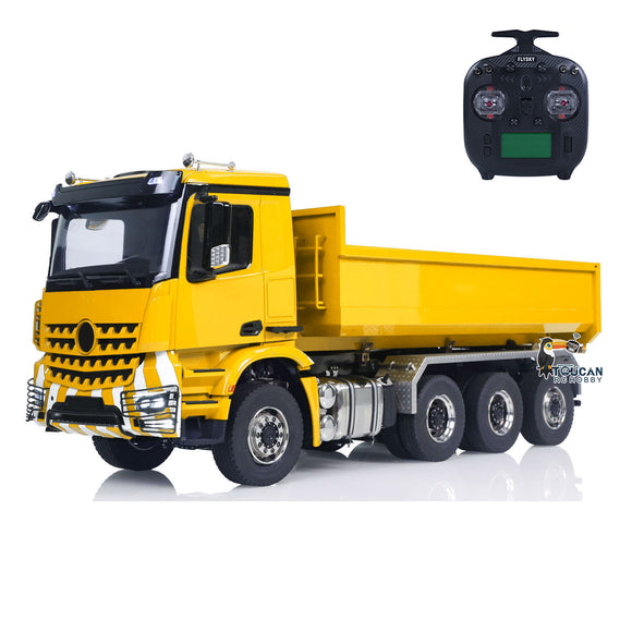 Metal 8x8 1/14 RC Hydraulic Roll On Full Dumper Truck Remote Control Dump Cars With 3-speed Transmission Differential Lock Axles