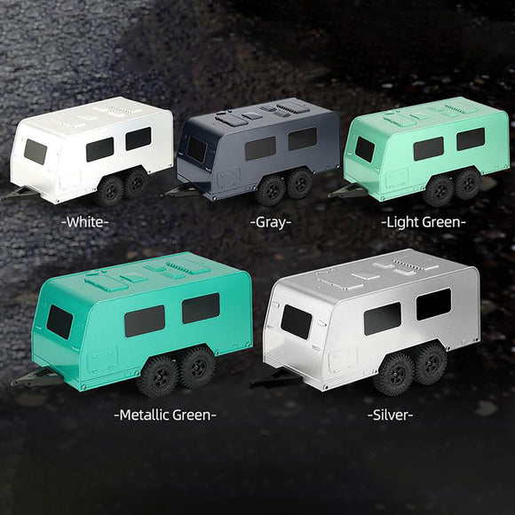 1/18 Scale Plastic Trailer Four Wheels Camper Trailer for JJRC C8818 Remote Control Rock Crawler Car Pickup Truck DIY Ornaments