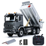 MD 6*6 Metal Chassis 1/14 RC Hydraulic Dumper Truck 2-Speed Transmission HotRC 10CH Remote Controller for Engineering Vehicle Enthusiasts