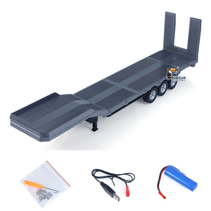 TOUCAN RC HOBBY Fast  Free Shipping 3 Axels Plastic Semi Trailer Flatbed 1502 for 1/18 RC Tractor Truck HUINA 1501 Lorry Car Model Upgrade Parts