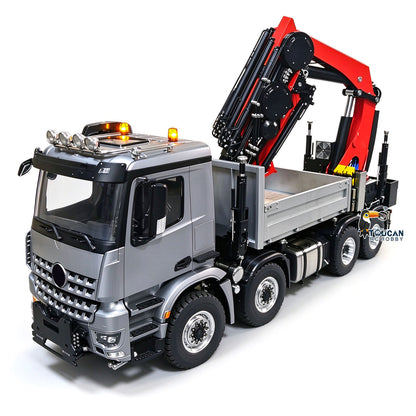 TOUCAN RC HOBBY 1/14 Metal RC Hydraulic Crane Truck 8X8 Remote Control Lorry Extension Jib Electric Winch Removable Cargo Bed 3 Speed Diff Lock