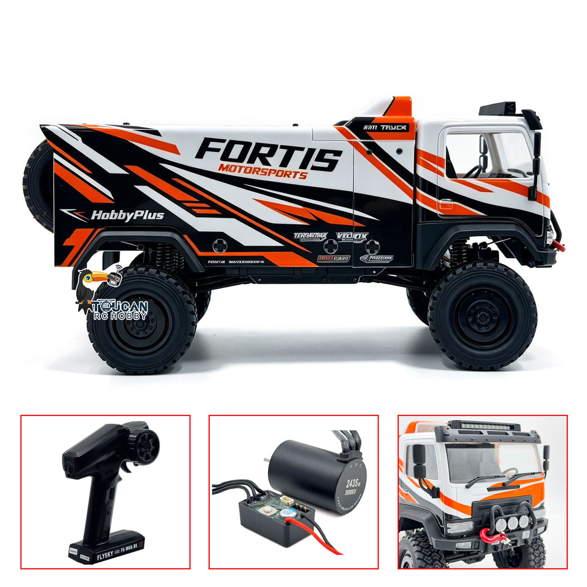 TOUCAN RC HOBBY Hobby Plus 1/18 4X4 Remote Control Off Road Vehicle RC Desert Rally Car DKR-4 Fortis Hobbywing Brushless Motor Light Effect