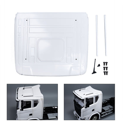 Plastic Cab Roof Spoiler Narrow Side Wing Low Roof for 1/14 DIY Remote Control Tractor Truck 770S 56368 56371 RC Car Model Accessories