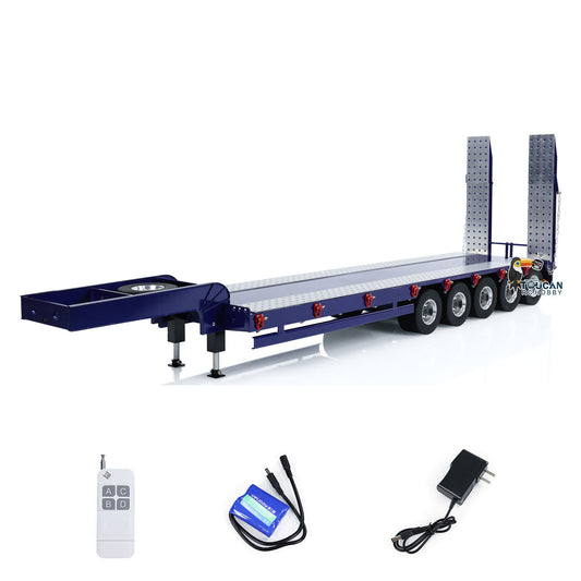 5-Axle Metal Semi Trailer for 1/14 Scale RC Tractor Truck Remote Control Dumper