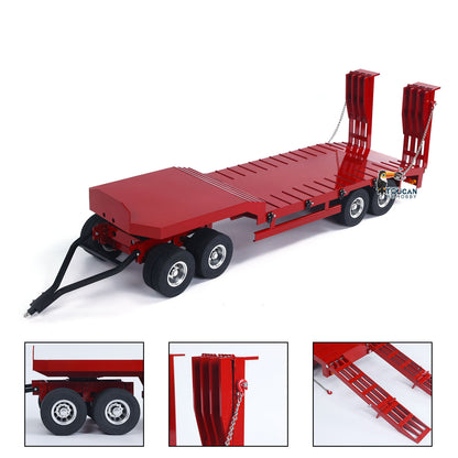 Metall 4-achsiger Vollanhänger für 1/14 RC Sattelzugmaschine Fernbedienung Auto Simulation Hobby Modell DIY Heckklappe