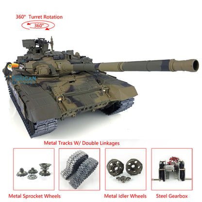 Henglong 1/16 Maßstab TK7.0 Russischer T90 Ferngesteuerter Ready To Run Tank 3938 W/ 360 Turm Metallketten Kettenräder Leiträder