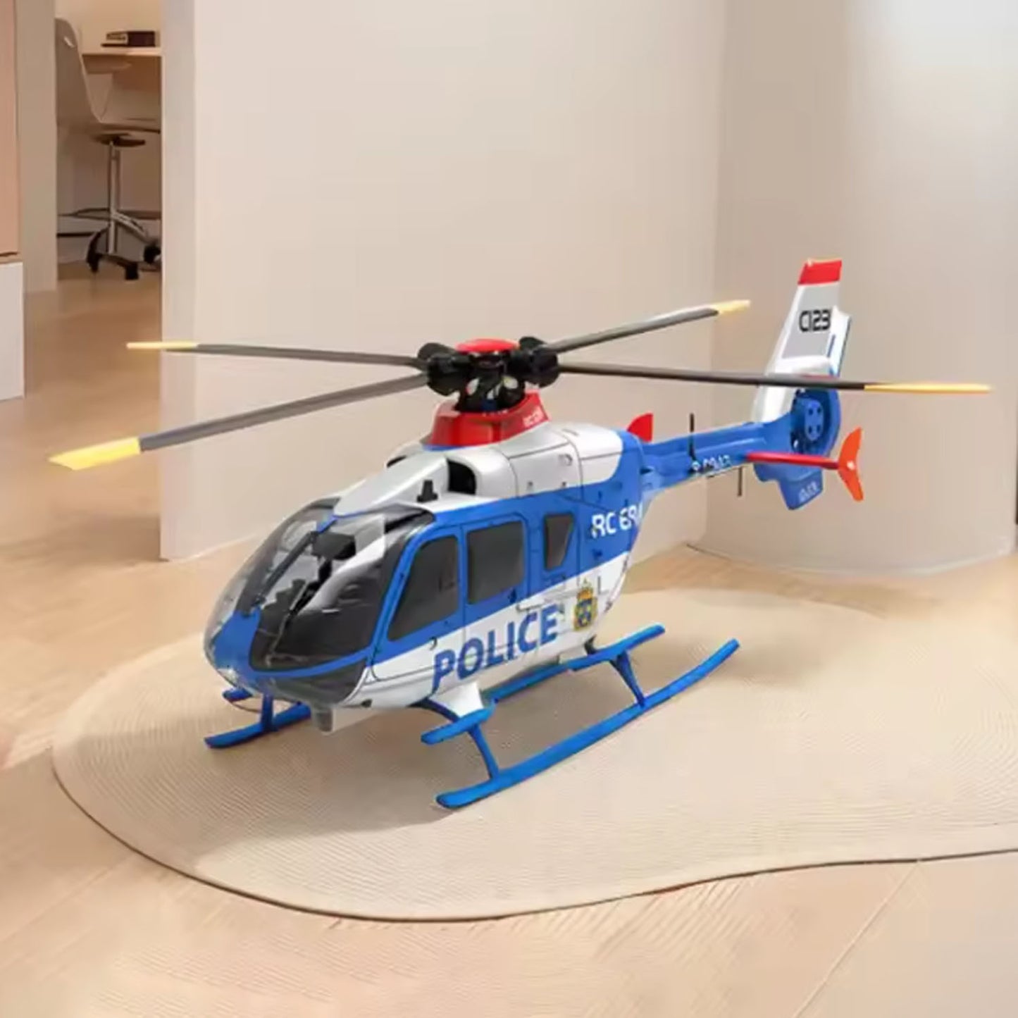 1/36 C123 RC Simulation Hubschrauber Modell EC135 Einzelpaddel Querruder Freies Flugzeug Dual Brushless Direktantrieb 3D Flugzeug Spielzeug