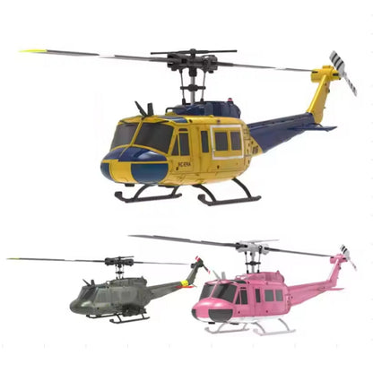 1/48 RC-Simulationshubschraubermodell C032 UH-1 Fernbedienungs-Stuntflugzeug Ein-Klick-3D-Flip Optische Flusspositionierung Geschenkspielzeug