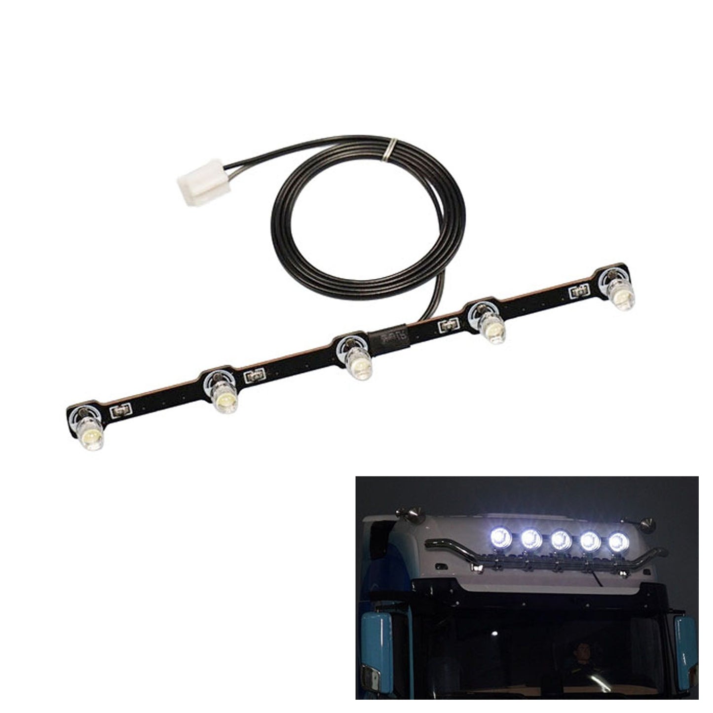 3-7V LED Kunststoff Scheinwerfer Scheinwerferplatine für DIY TAMIYA 1:14 Fernbedienung Traktor LKW Modell 3363 56348 Auto-Upgrade-Teile