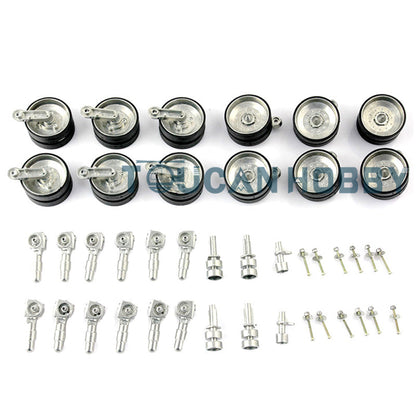 Heng Long Metal Tracks Sprockets Road Wheels Idlers Driving Axle Bearings Part For British Challenger II 3908 RC  Tank Model