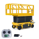 1/14 CUT Metal RC Hydraulic Scissor Lift Platform Self-propelled Warning Light Remote Control Industrial Model Flysky I6S Radio