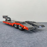10.6 Inches Width Metal 2-Axle Gooseneck Low Flatbed Trailer for 1/14 TAMIYA Radio Controlled Tractor Truck DIY RC Model Car
