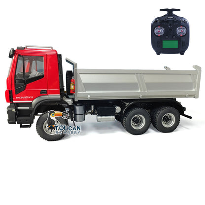 1/14 6x6 Hydraulischer RC Muldenkipper Funkgesteuertes Kipperauto 2-Gang-Getriebe PNP Sound Licht Lackiertes Zusammengebautes Modell