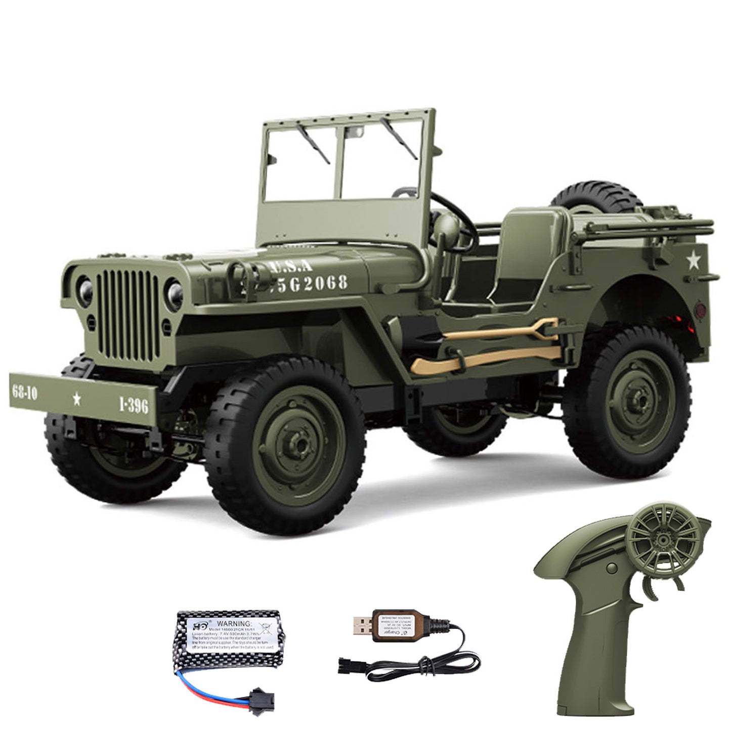 1/10 RC Off Road Vehicle C8815 4WD Remote Control Rock Crawler Car Military Truck Model Climbing Car RTR Battery LED Lights