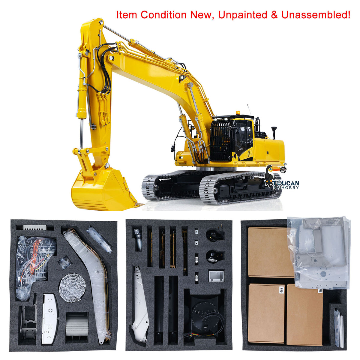 TOUCAN RC HOBBY LESU PC500 Metal 1/14 RC Hydraulic Tracked Excavator Remote Control Construction Vehicle Brushless Motor for Modeler