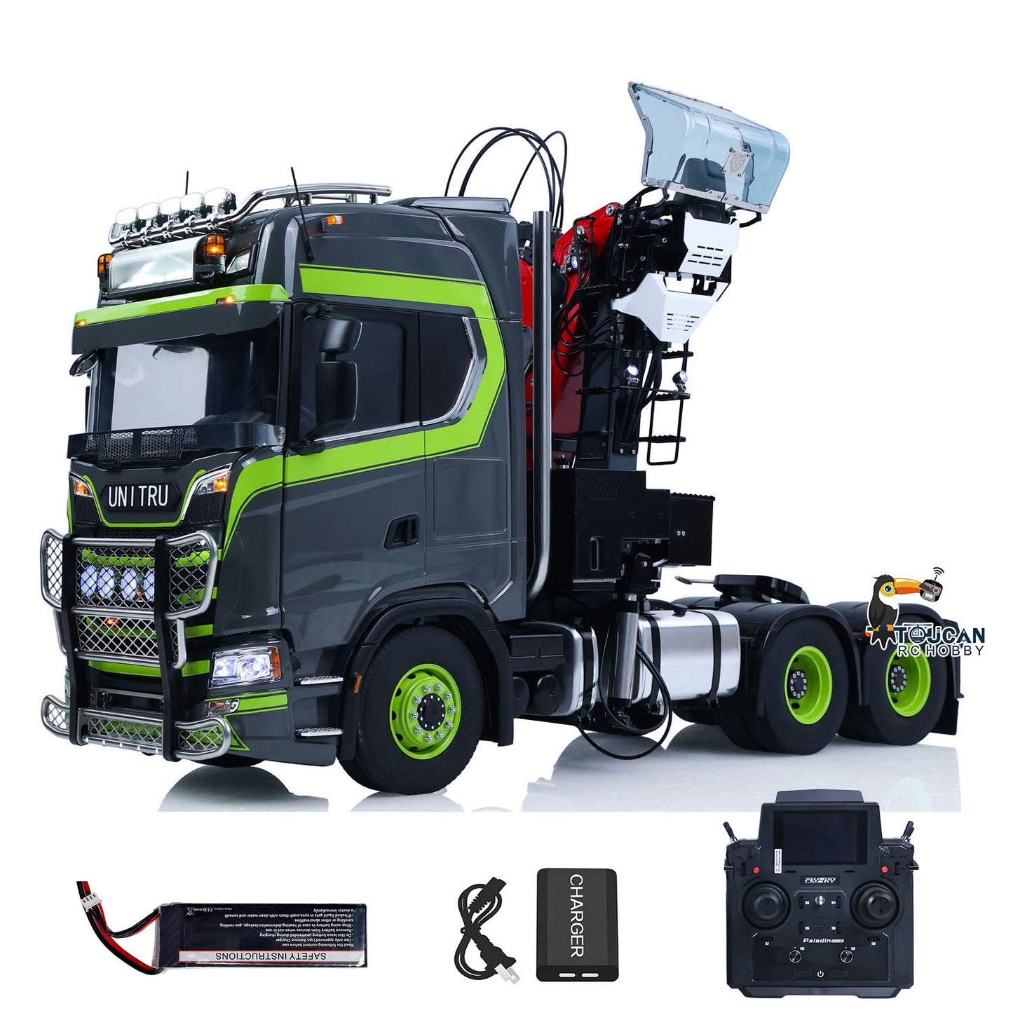 Toucan Metall 6X6 Chassis 1/14 RC Traktor Lkw 770S Hydraulische Kran DIY Lkw Modell Licht Sound
