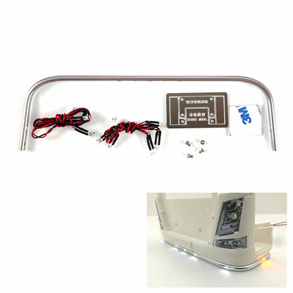 Grad 1/14 Skala RC Traktor Lkw Teil Metall Front Stoßstange Lichter Led DIY FÜR Tamiya 56344 56301 Autos Modelle
