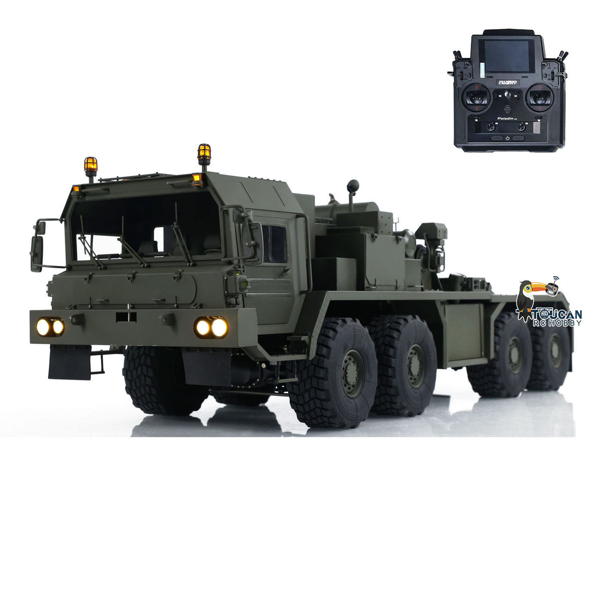 1/14 RC Sattelzugmaschine SLT56 8x8 Vollmetall Ferngesteuertes Militär Transportauto 3-Gang Getriebe Differentialsperre Achsen