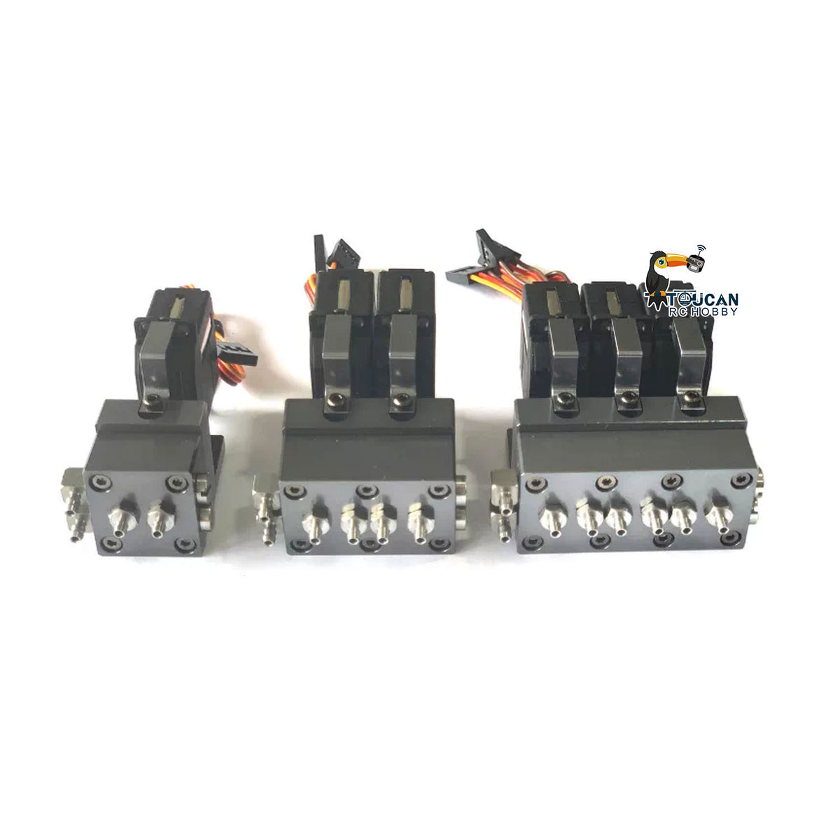 TOUCAN RC HOBBY CUT Model 1-5CH Metal Reversing Valve With 1-5 Servos for 1/14 1/16 Scale Remote Control Excavator Dozer Loader Forklift Truck Model