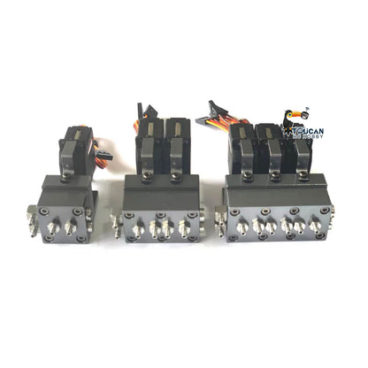 TOUCAN RC HOBBY CUT Model 1-5CH Metal Reversing Valve With 1-5 Servos for 1/14 1/16 Scale Remote Control Excavator Dozer Loader Forklift Truck Model