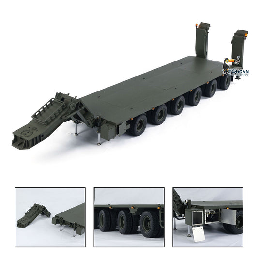 1/14 metall RC Hydraulische Sattelauflieger für Elefant FAUN SLT-56 Tank Transporter Hydraulische Vorderbein Tailboard 