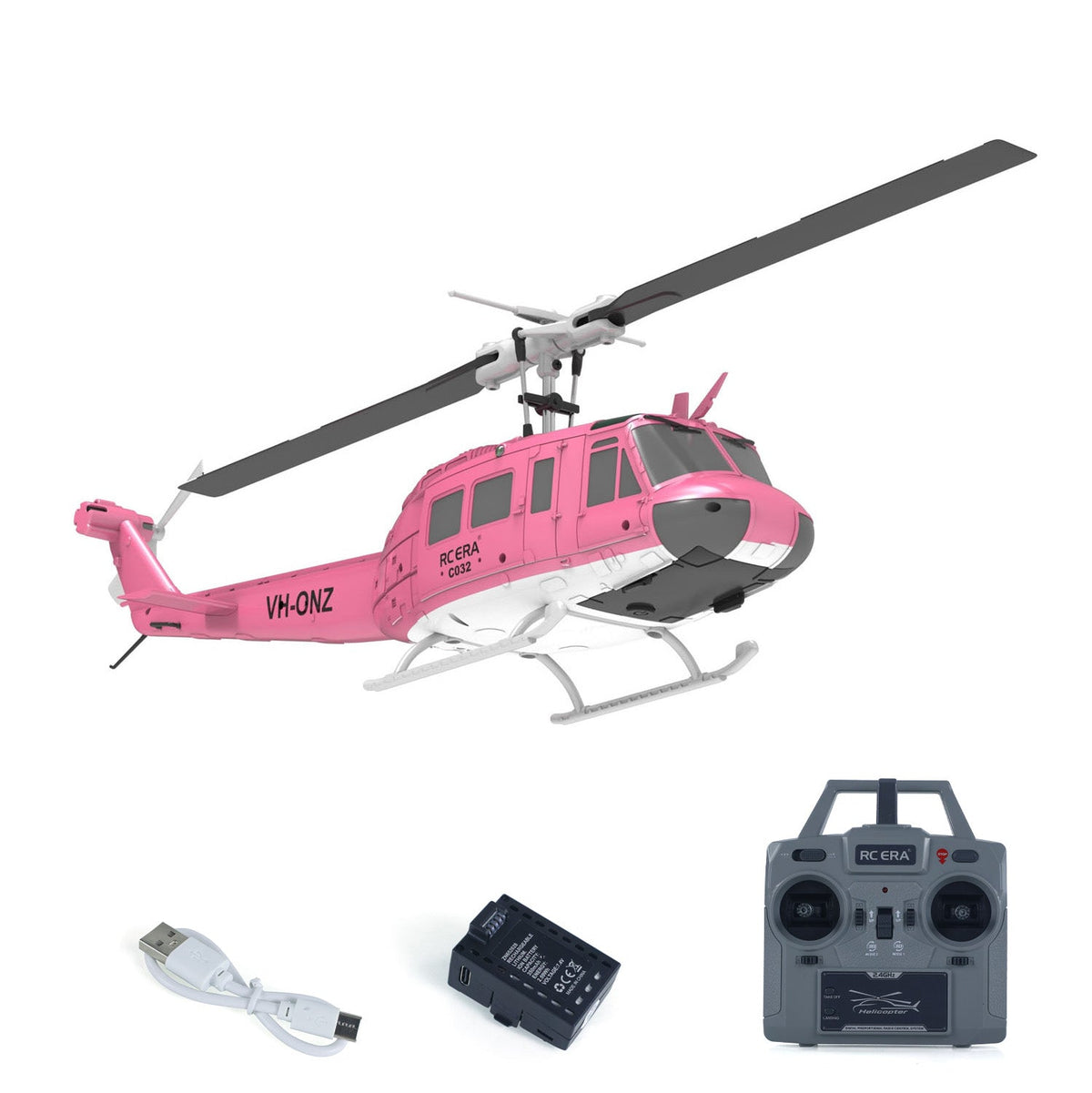 1/48 RC-Simulationshubschraubermodell C032 UH-1 Fernbedienungs-Stuntflugzeug Ein-Klick-3D-Flip Optische Flusspositionierung Geschenkspielzeug