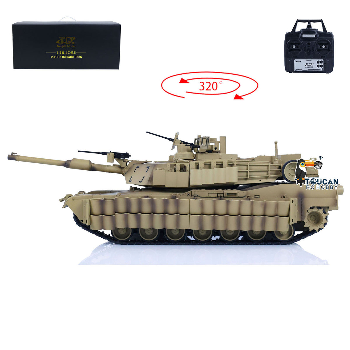 Tongde 1/16 Abrams M1A2 RC Infrarot-Kampfpanzer SEP TUSK II Elektrischer Panzer Infrarot-Kampfsystem Hobbymodell 67,5 * 23 * 19 cm