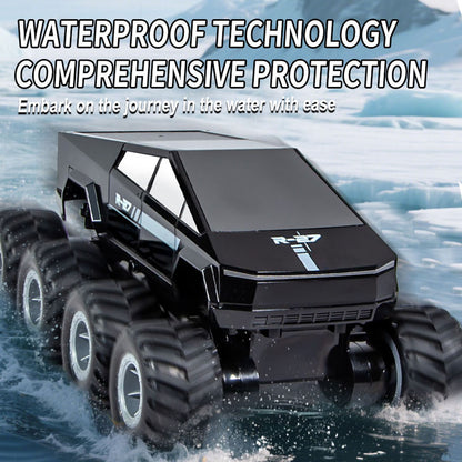 1/18 2,4G RC Pickup Truck Modell Q218 8*8 Amphibisches Geländewagen-Stuntfahrzeug mit 360-Grad-Drehung und RTR-Batterie
