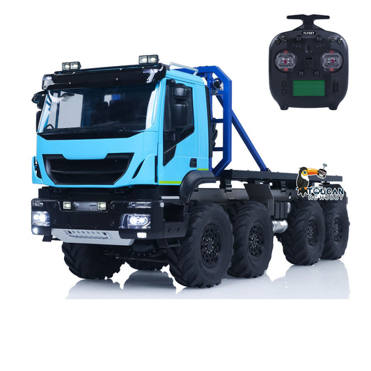 MD 1/14 8x8 Metal RC Rock Crawler Climbing Flatbed Truck 2-Speed Gearbox FlySky ST8 Remote Control Electric Winch Model