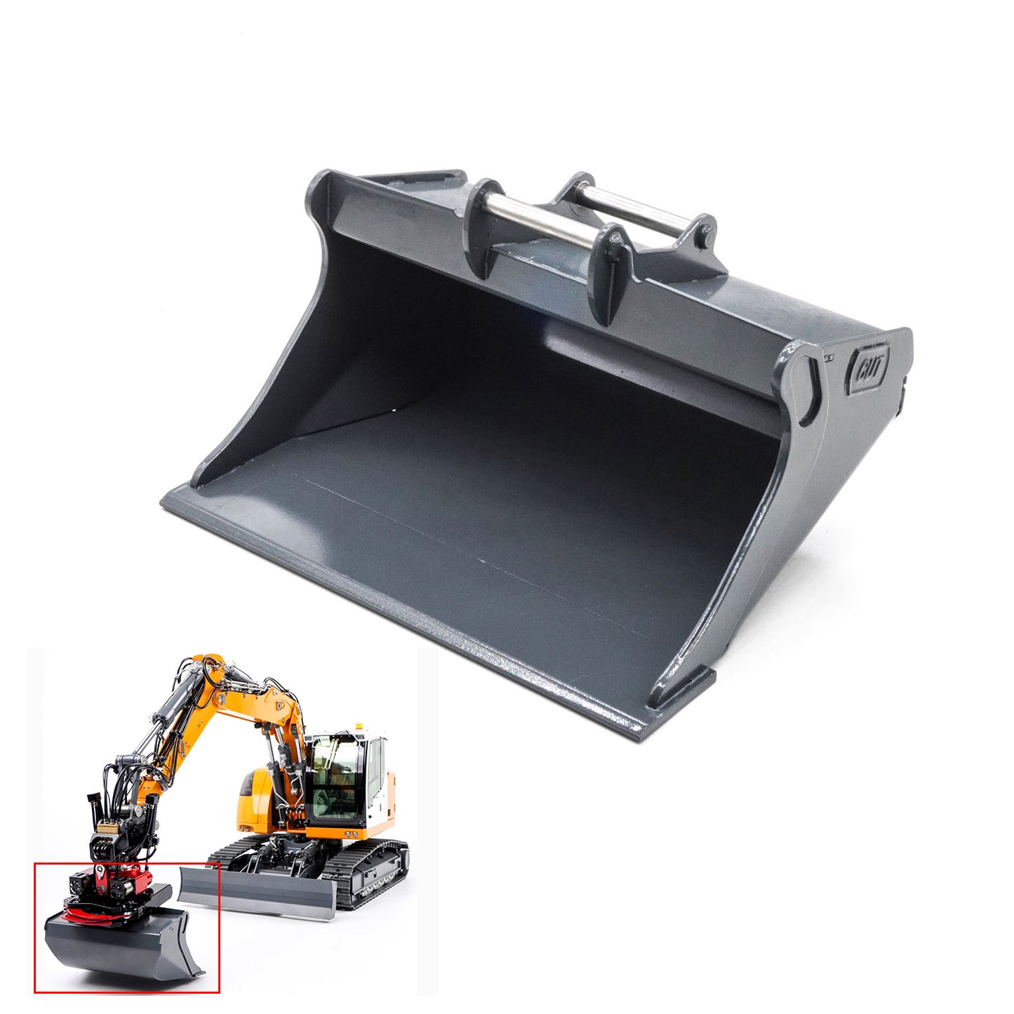 CUT Model Metal Electric Vibrating Tamper/Sweeper/Hydraulic Inclined Wide/Clamshell Bucket/Log Grapple/Wrist for 1/14 RC Excavator LR914 PRO MAX DIY Models