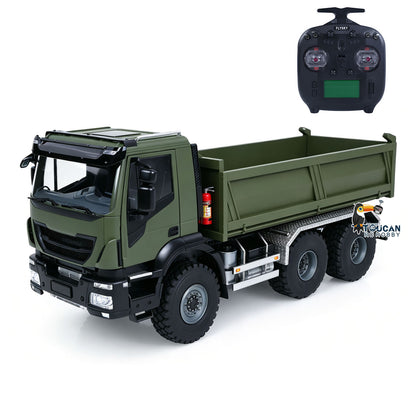 TOUCAN RC HOBBY MD 1/14 6*6 Metal Radio Control Hydraulic Dump Truck 2-Speed Gearbox RC Tipper Model Differential Locks Radio Light Sound System