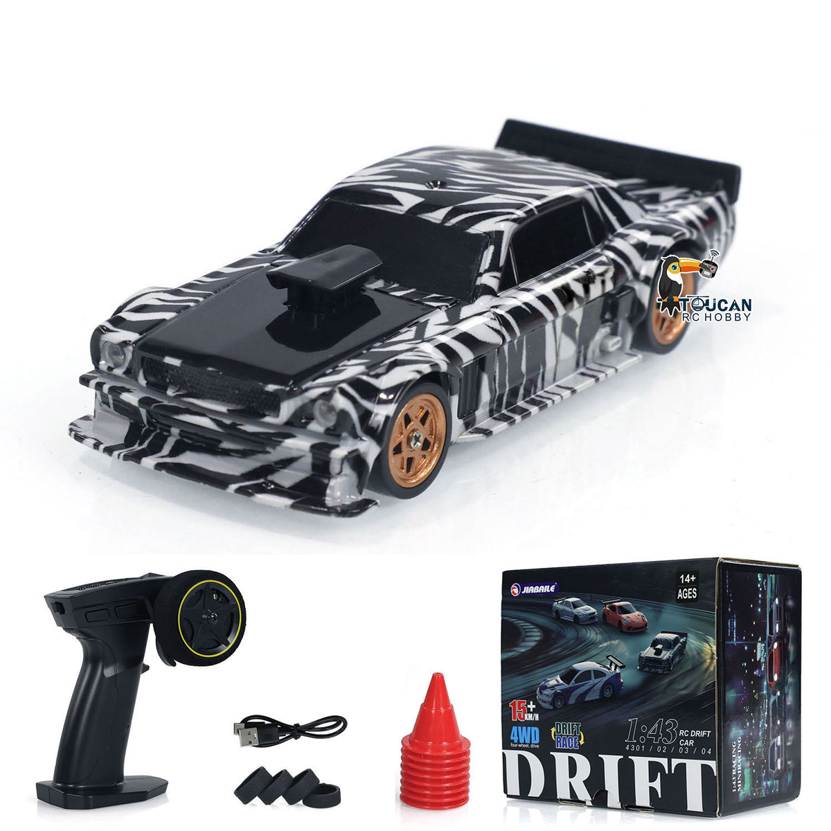 1/43 TOUCAN RC HOBBY 2.4g RC Mini Race Car Radio Controlled Drift Vehicle 4WD Mini Tou for Children Adults High Speed Model