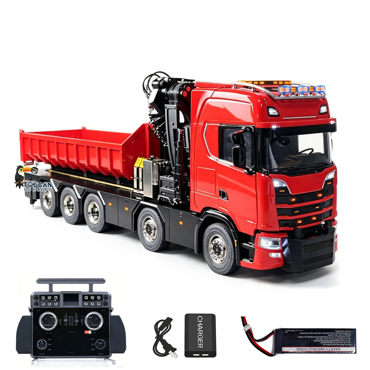 TOUCAN RC HOBBY 770S 10X10 1/14 RC Hydraulic Crane Remote Control Engineering Vehicle 3Speed Transmission for Modelers