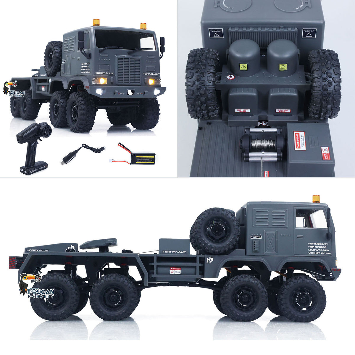 TOUCAN RC HOBBY Fast Free Shipping RTR 1/18 Radio Control Military Truck 8*8 RC Off Road Vehicle 280 Brushed Motor Fifth Wheel Winch Metal Hook All Wheel Steering