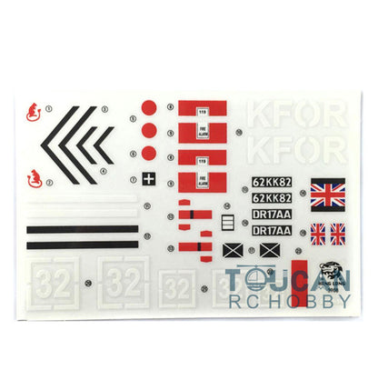 Heng Long Plastic Tracks Sprockets Road Wheels Idlers Accessories Package Decal For 3908 British Challenger II RC Tank Model