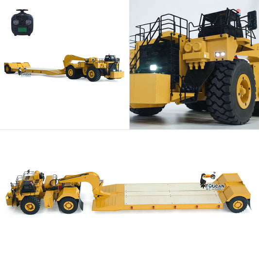 TOUCAN RC HOBBY 739D Metal 1/20 RC Hydraulic Mining Trailer Remote Control Gooseneck Engineering Vehicle 2Speed Transmission for Indoor Play