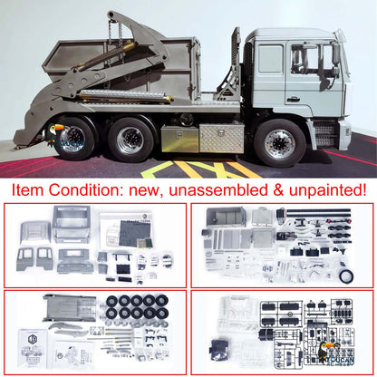 JXMODEL 1/14 6x4 Metall RC Hydraulischer Absetzkipper Funkgesteuerter LKW VL18U F2000 Schwenkarmautos Modellbausatz Licht-Soundsystem