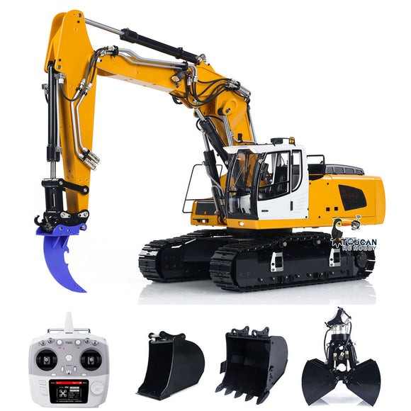 1/14 946-3 10CH Hydraulic RC Excavator Remote Control Construction Vehicle Metal Ripper Clamshell Bucket Toys