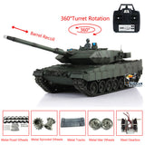 2.4Ghz Henglong 1/16 Scale TK7.0 Customized Ver Leopard2A6 RC RTR Tank 3889 W/ Metal Road Wheels Barrel Recoil 360 Turret