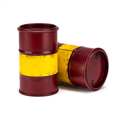 Metal Mini Oil Barrel YG010 YG012 Openable Lid For Desk Decoration Gaming Diorama Prop Industrial Chic Design Weathering Finish