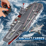 2.4GHz RC High Speed Boat Remote Control Aircraft Carrier Warship S19 Electric Water Toys RTR Battery Dual Motor USB Charge