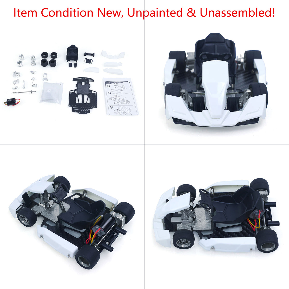 KIT JDM 298A 1/10 4x2 RC Go-Kart Unlimited DIY Model Vehicle Remote Control Electric Racing Car Motor No Battery for Adult