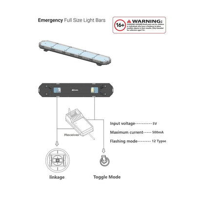 Warnleuchte LED 5V-6V Kunststoff-Dachlampe für 1/14 DIY TAMIYA Fernbedienung Traktor LKW RC Hydraulik Dumper Modell LKW Auto